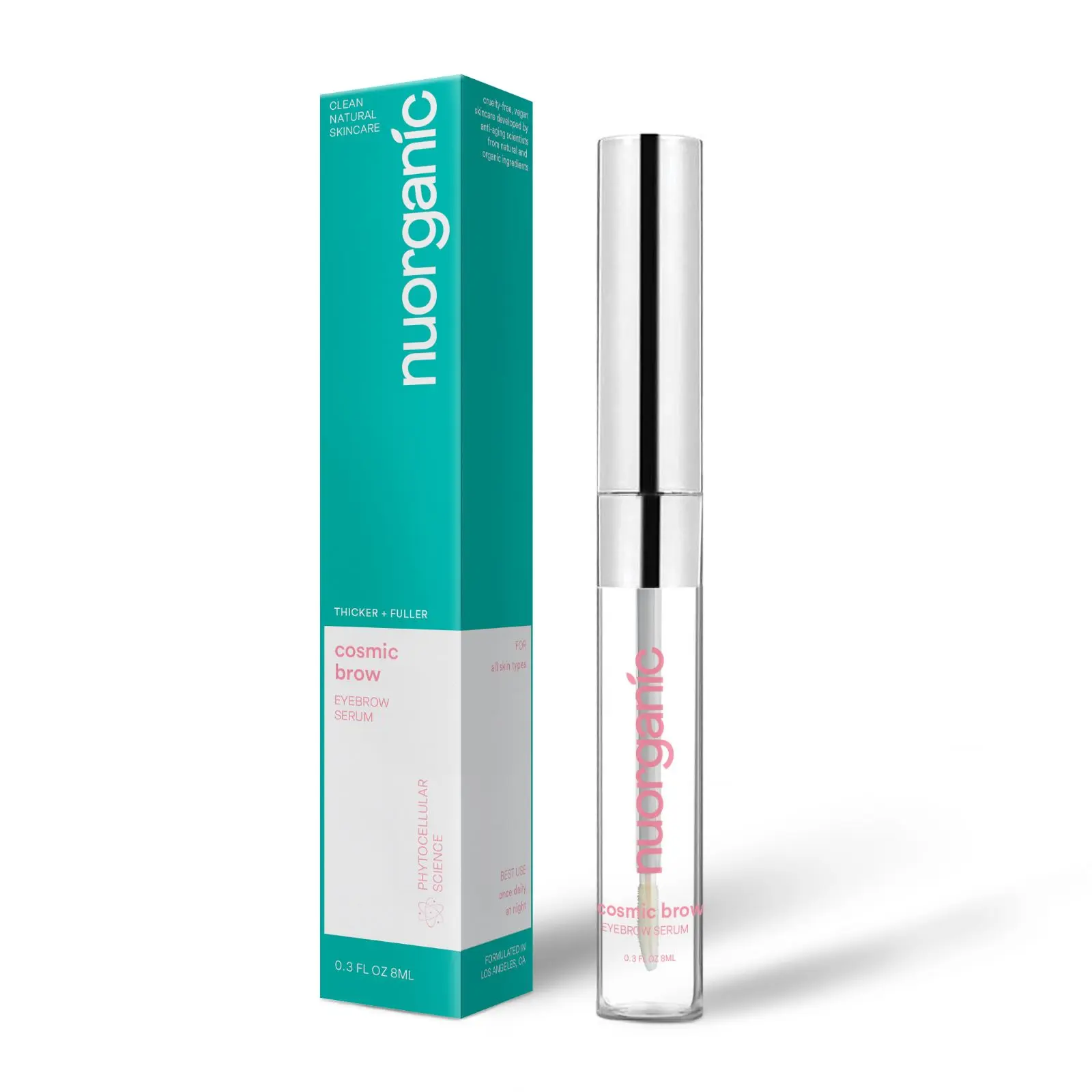 nuorganic Cosmic Brow Eyebrow Serum for Longer, Stronger, and Darker Brows, nuorganic Skincare, Brow Growth