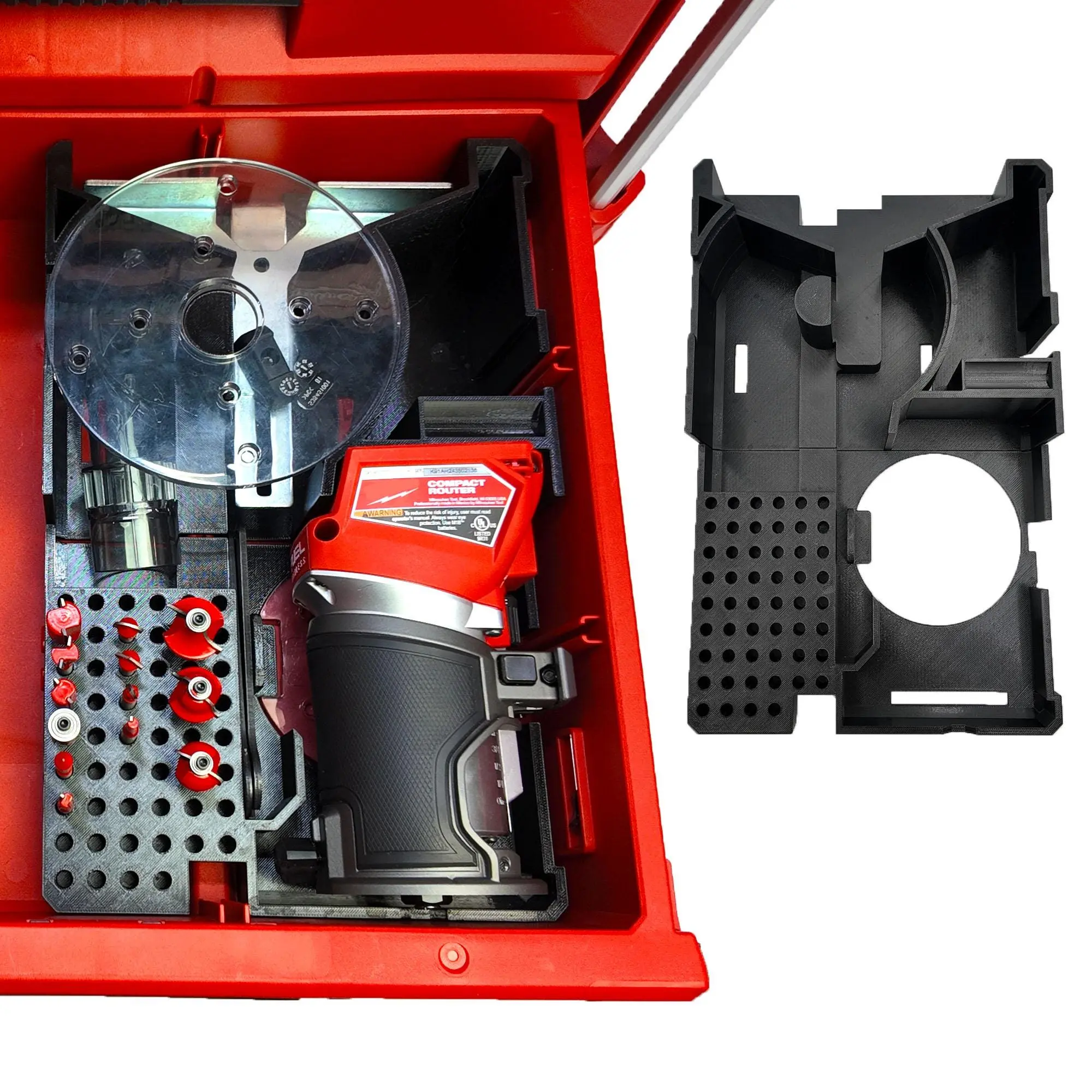 Drawer Liner for Milwaukee M18FUEL Router and Packout 3 Drawer Tool Box