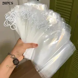 20 Transparent PVC Zipper Storage Bags, Reusable Organizer Pouches for Jewelry, Cosmetics, Travel, Home Use, Durable and Practical