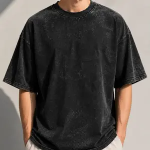 Men's 100% Cotton Vintage Wash Short-Sleeve T-Shirts, Menswear Tops for Everyday Basic Wear