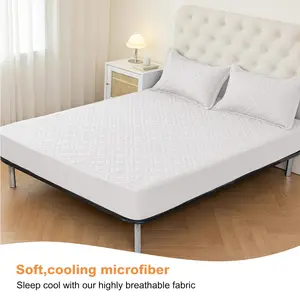 Lavishcover New Solid Color Waterproof Mattress Cover, 1 Set Deep Pocket Bedding Sheet Protector for Bedroom Hotel