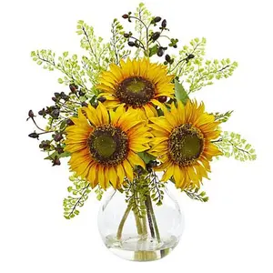Nearly Natural Sunflower Artificial Arrangement in Vase Nearly Natural Sunflower Artificial Arrangement in Vase