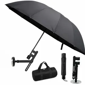 [2026 Upgraded]Foldable HVAC Umbrella with Magnetic Base – Keep Dry & Cool for Outdoor, Universal Clip for Wide Compatibility, Compact & Portable Design with 180° Adjustable Angle(Black 52")