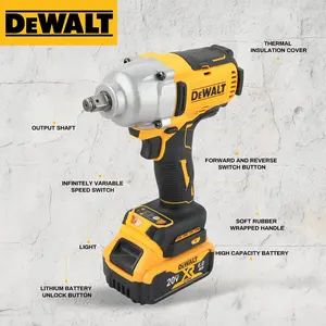 DEWALT DCF900 Impact Wrench 1/2" High Torque 20V Brushless Cordless with Hog Ring Anvil for Professionals Bare Machine Battery Charger