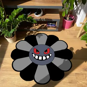 Sunflower Round Carpet Modern Minimalist Style Creative Cartoon Print Rug Living Room Decor Youth Room Gift Festival Decoration Cartoon Pattern Rug