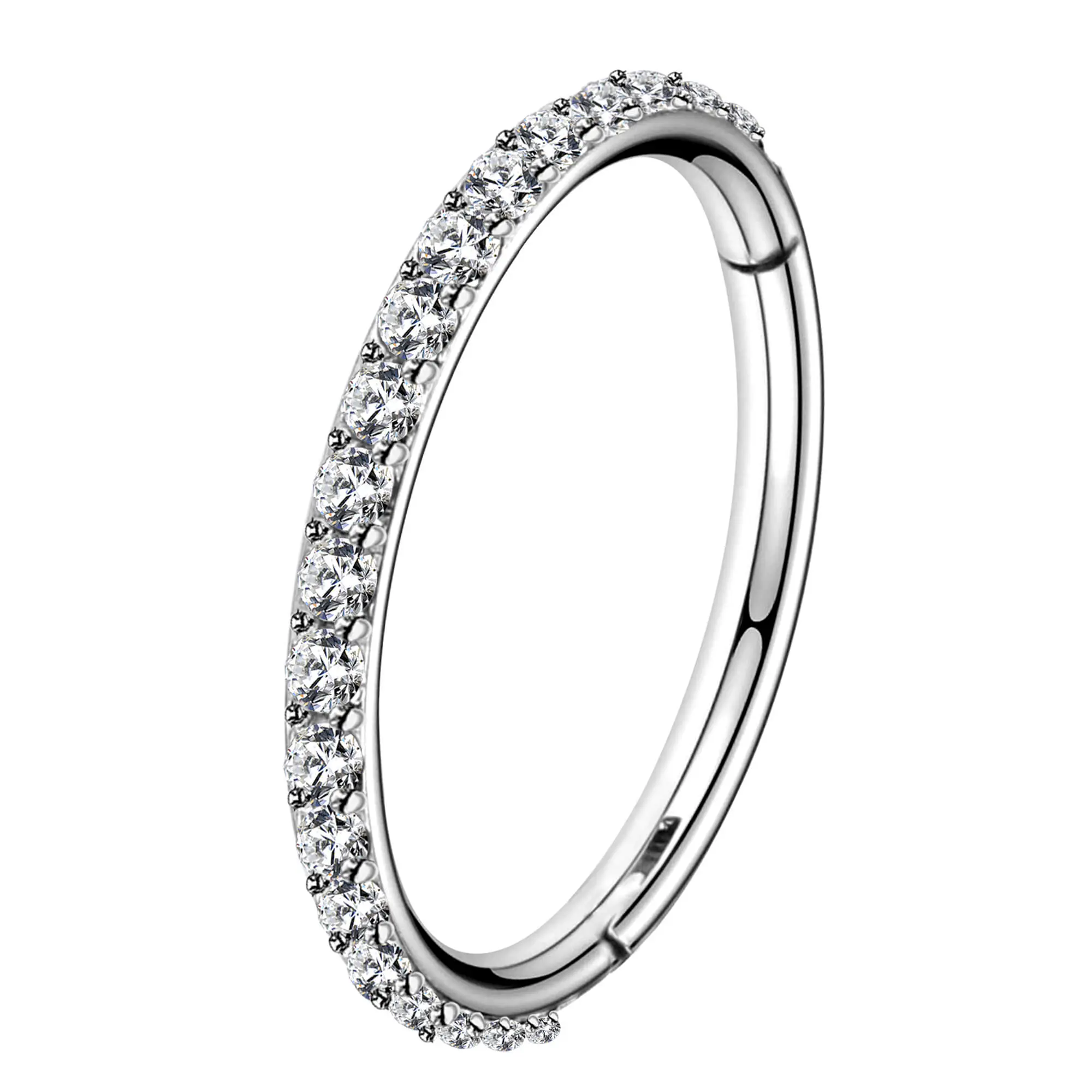 OUFER 20G/0.8mm 316L Stainless Steel Colored Rhinestone Round Hoop Body Jewelry, Multi-Size 9mm-12mm for Men & Women, Bling Effect for Lobe Piercings & Daily Wear
