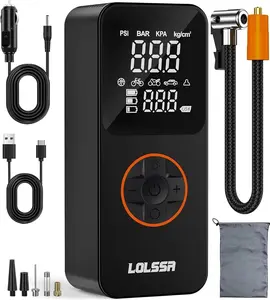 150PSI Cordless Air Pump, Smart Portable Tire Inflator w/ Touchscreen  Auto Shut-Off, LED Light for Car & Motorcycle emergency