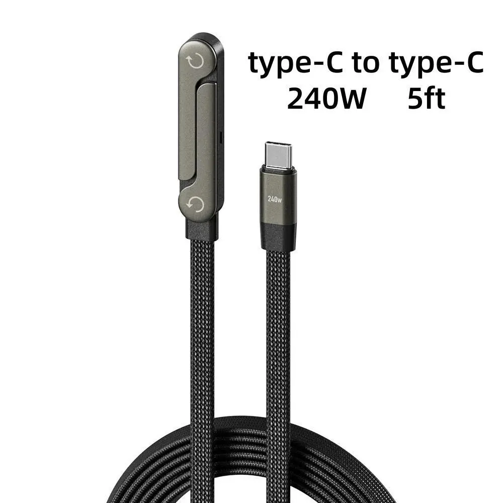 Foldable Phone Stand Charger Cable 240W Fast Charging USB-C Data Sync Cable 5ft