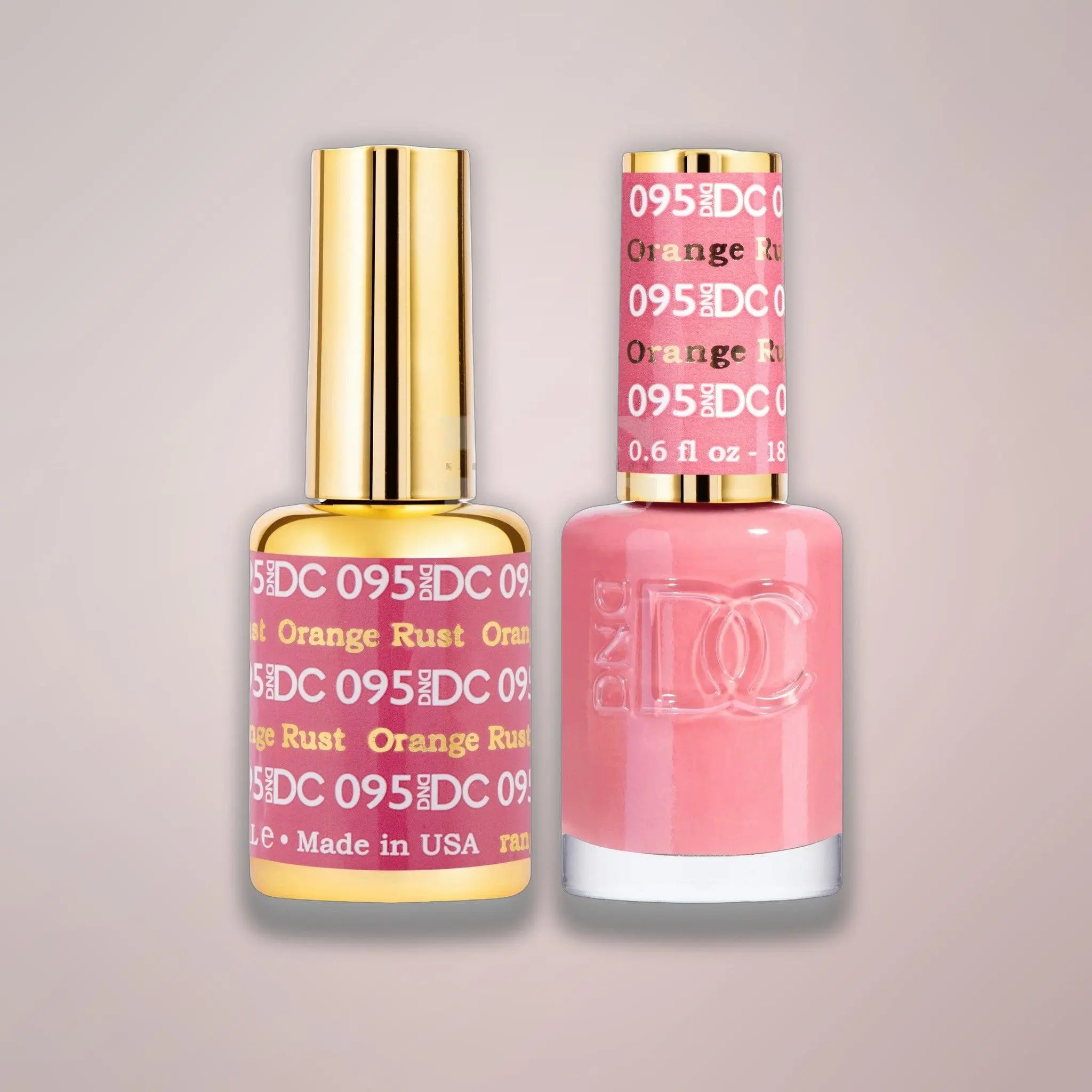 DND DC Duo - 095 Orange Rust - Gel & Matching Lacquer Duo 0.5 oz