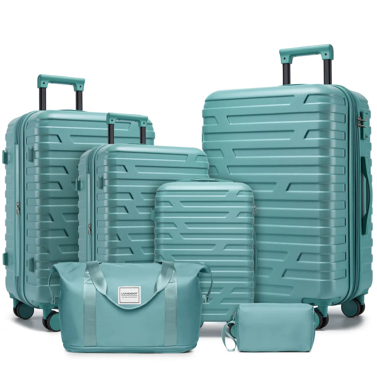 Luggage Sets 6 Piece with Duffel Bags Hardside Expandable Suitcases with Spinner Wheels 18 20 24 28 Inch Carry On Checked Large Luggage Weekender Travel Toiletry Bag
