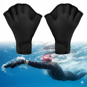 Adjustable Swimming & Diving Training Gloves, Swimming Accessories: Durable Flipper Support for Professional Swimmers, Divers, and Water Sports Enthusiasts. Fingerless Design Enhances Performance.