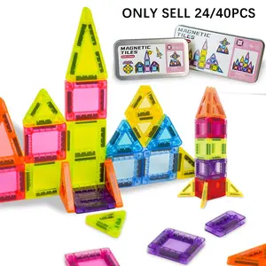 Mini Magnetic Building Blocks Toy, Magnetic Tiles Set, Creative Stem Construction Set with Travel Storage Box, Suitable for Kids 3 Years and Up