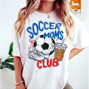 Soccer Moms Club T-Shirt, Gameday Doodle Soccer Tee, Trendy Women's Soccer T-shirt, Sports Mom T-shirt, Game Day Tee