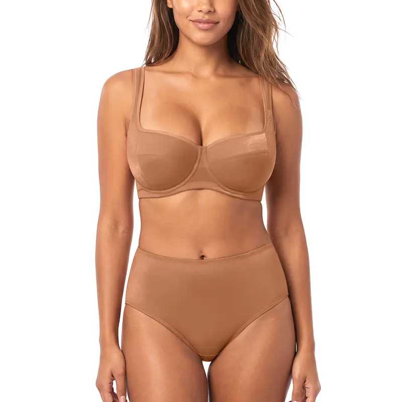 HSIA Starry Night Women High Rise Briefs Glass Shimmer Breathable Mesh Matching Panties Smooth Stretch Underwear