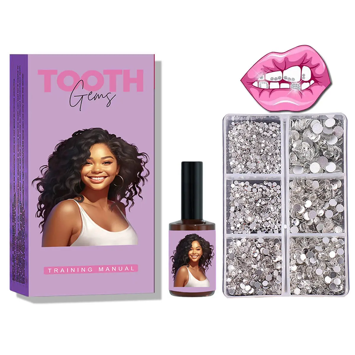 Neeyer 1000 Gems DIY Tooth Gem Starter Kit, Temporary Short-Term Wear Fashion Teeth Jewelry Kit, Not Permanent or Long-lasting, Not Intended for Those Seeking Permanent Results