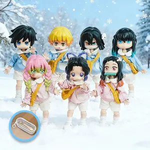 Anime Figures Movable Creative Toys 5 Inches BJD Doll with Capsule Bag, Cute Dress Up Doll with Joints Collection Action Figure Toys Gift for Girls Boys