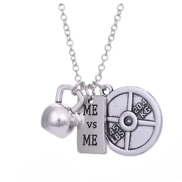 Dumbbell barbell  pendant necklace For Fitness Enthusiast