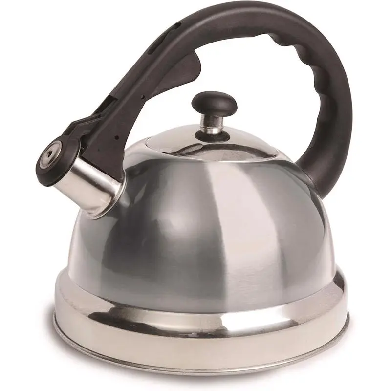 Gibson 6069049 Stainless Steel Whistling Tea Kettle, 2.2 qt Silver, Countertop Kettles & Jugs with Handle, With Handle Kettles & Jugs