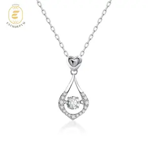 Moissanite Sweetheart Teardrop Pendant Necklace Valentine's Day Wedding Engagement Anniversary Romantic Elegant Gift Daily Wear mothersdaygift
