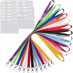 12 Pack 12 Colors Lanyards with Horizontal ID Badge Holders  Office Lanyard
