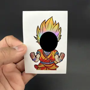 Anime Youth Golden Hair Warrior Holographic Sticker Waterproof UV Resistant