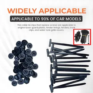 30/50/100 Pcs Nylon Universal Cable Tie Buckle, 2026 New Upgrade Heavy Duty Self-Locking Rivet Zip Ties Holder, Multifunctional Cable Tie Buckle for Car Daily Repair, Home, Office, Workshop