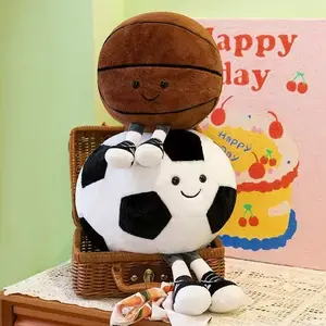 Soccer Doll Plush Toy Pillow, Basketball Doll Decorative Accessory, Holiday Gift Cuddle Pillow Doll