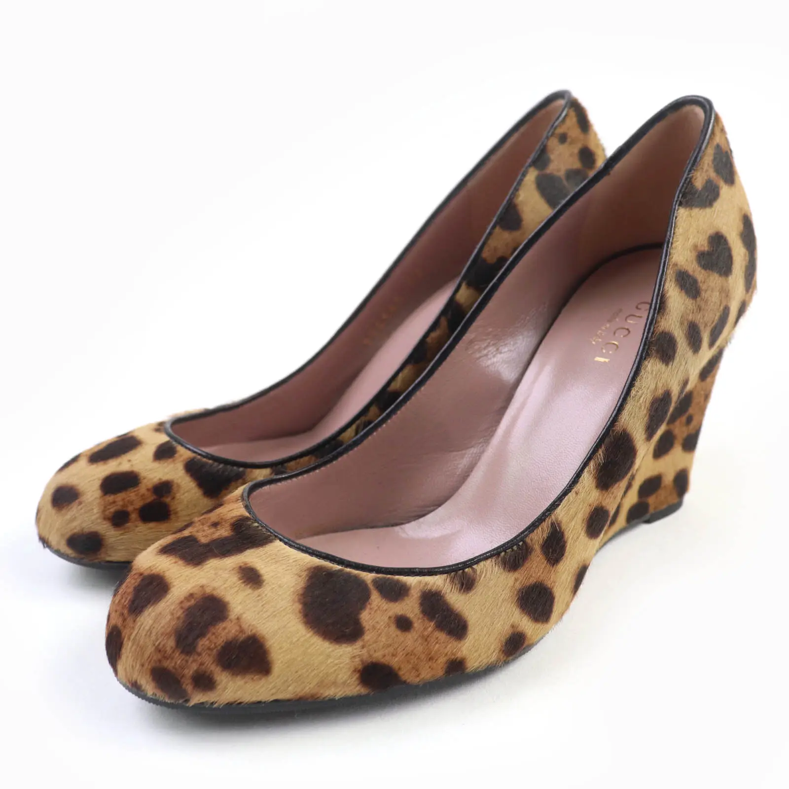 Pre-owned GUCCI Others Small Leather Goods Interlocking G Harako Wedge Pumps