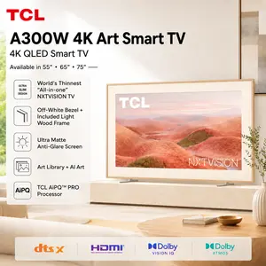 TCL NXTVISION A300W 4K QLED Art TV | Canvas Frame Design, Ultra Matte Anti-Glare Screen, Google TV, Dolby Atmos | 55"–75"