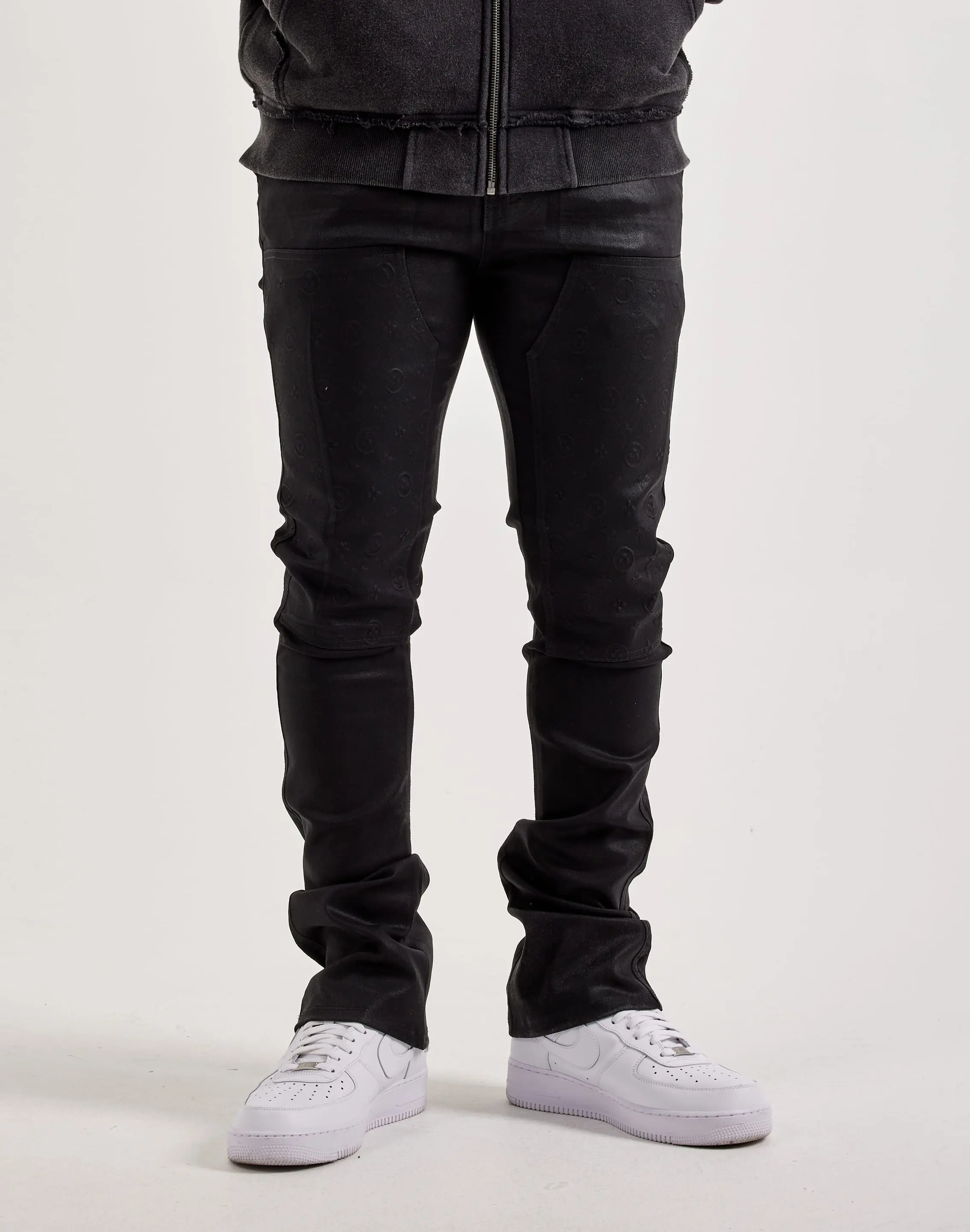 Mens WAIMEA Wax Coated Stacked Embossed Denim Jeans