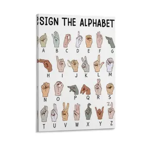 American Sign Language Alphabet Poster Educational Poster Kindergarten Decoration