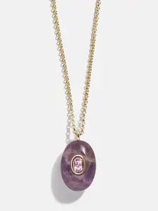 Aura Semi-Precious Pendant Necklace - Amethyst