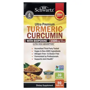 BioSchwartz Ultra Premium Turmeric Curcumin With Bioperine®, 90 Veggie Caps