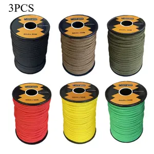 4mm Multifunctional 7-Core Paracord 3pcs, 30m Spooled Braided Rope – Ideal for Camping Guy Lines, Outdoor Drying, DIY Bracelets & Binding, Essential for Outdoor Enthusiasts