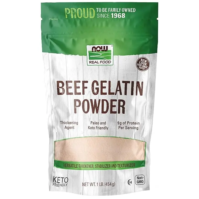 NOW Foods Beef Gelatin Powder - Natural Baking Thickening Agent, Protein Source, 1 lb (Packaging May Vary)