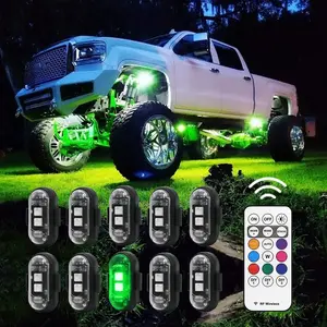 RGB LED Car Interior Decorative Light, Remote Control LED Light, Car Lighting Accessories, Waterproof Mini USB Rechargeable Light for Cars, Motorcycle, Car Mods Glow Kit Decor, Gift idea for Car Lovers Father Dad Boyfriend Him, Valentine's Halloween