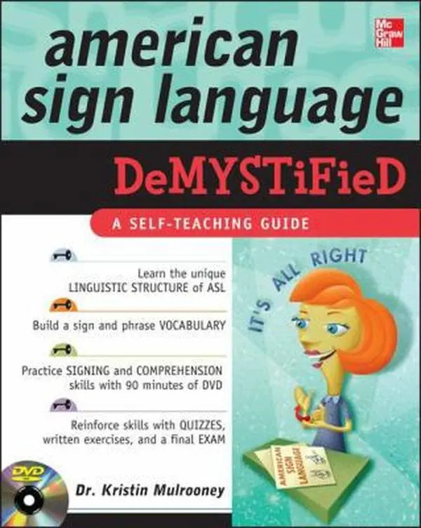 USED Book - American Sign Language Demystified (Book & DVD) by Kristin Mulrooney (Paperback) - english
