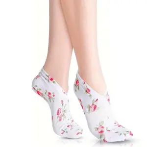 2/4pcs Moisturizing Socks - Intensive Overnight Hydration for Soft, Smooth Skin, Spa-Quality Cotton Socks for Dry Feet, Unisex Design for Women and Men, Pure White - Enhance Moisture Levels and Soothe Dry, Itchy Feet, Floral, Breathable