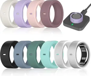 10 Pack Ring Cover Compatible with Oura Ring Gen 4/Oura Ring Gen 3 Horizon/Gen 3 Heritage, Surport  with Cover on, Anti-Scratch Elastic  Ring Protector for Men Women Working Out Gym