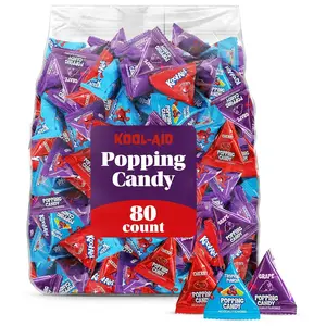 Candy Variety 80 Packets Halloween Candy Assorted Fruity Flavors (Tropical Punch, Cherry, Grape) Fizzy, Rock Candies for Parties, Gifts Fun Treats