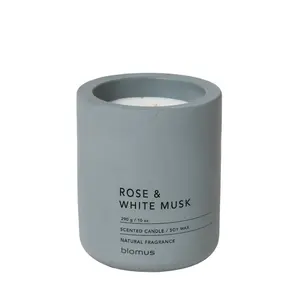 212 MAIN Large Flintstone Fragrance Candle - Rose & White Musk Scented Ambiance Candle, 55-Hour Burn Time, Concrete Jar Room Freshener, Home Decor & Supplies Accent, Aroma