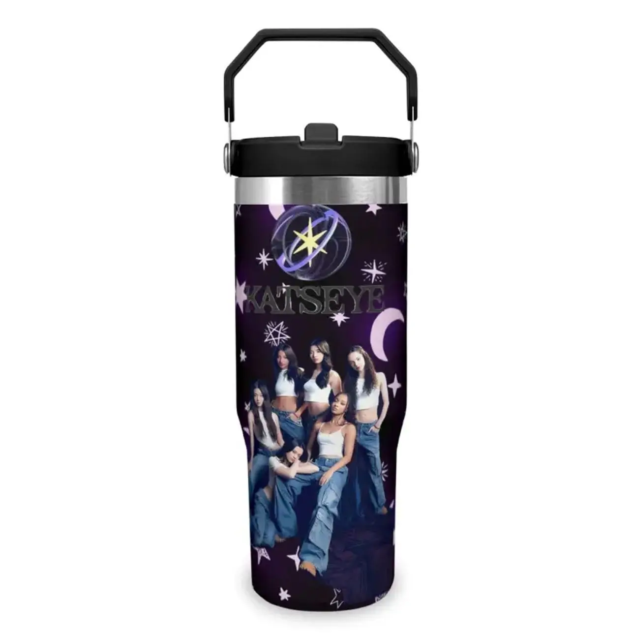 30 Ounce Katseye Themed Tumbler - Insulated Stainless Steel Water Bottle, Durable Thermos & Flask, Multi-Purpose Drinking Cup for Home, Office, School & Daily On-the-Go, Perfect Boyfriend Gift & Summer Cool Drinkware
