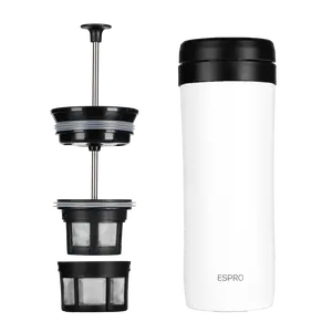 Espro P1 Travel Coffee Press - Compact French Press for Daily Commute & Travel - Portable & Stylish Design
