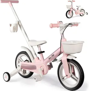 Toddler Bike with Training Wheels for Kids 1-3, 6 in 1 Balance Bike for Toddlers 2-4 with Pedals, Brake & Baskets, 12" Baby Push Tricycle for 2 3 4 5 Year Old Boy Girl Toy & Gift