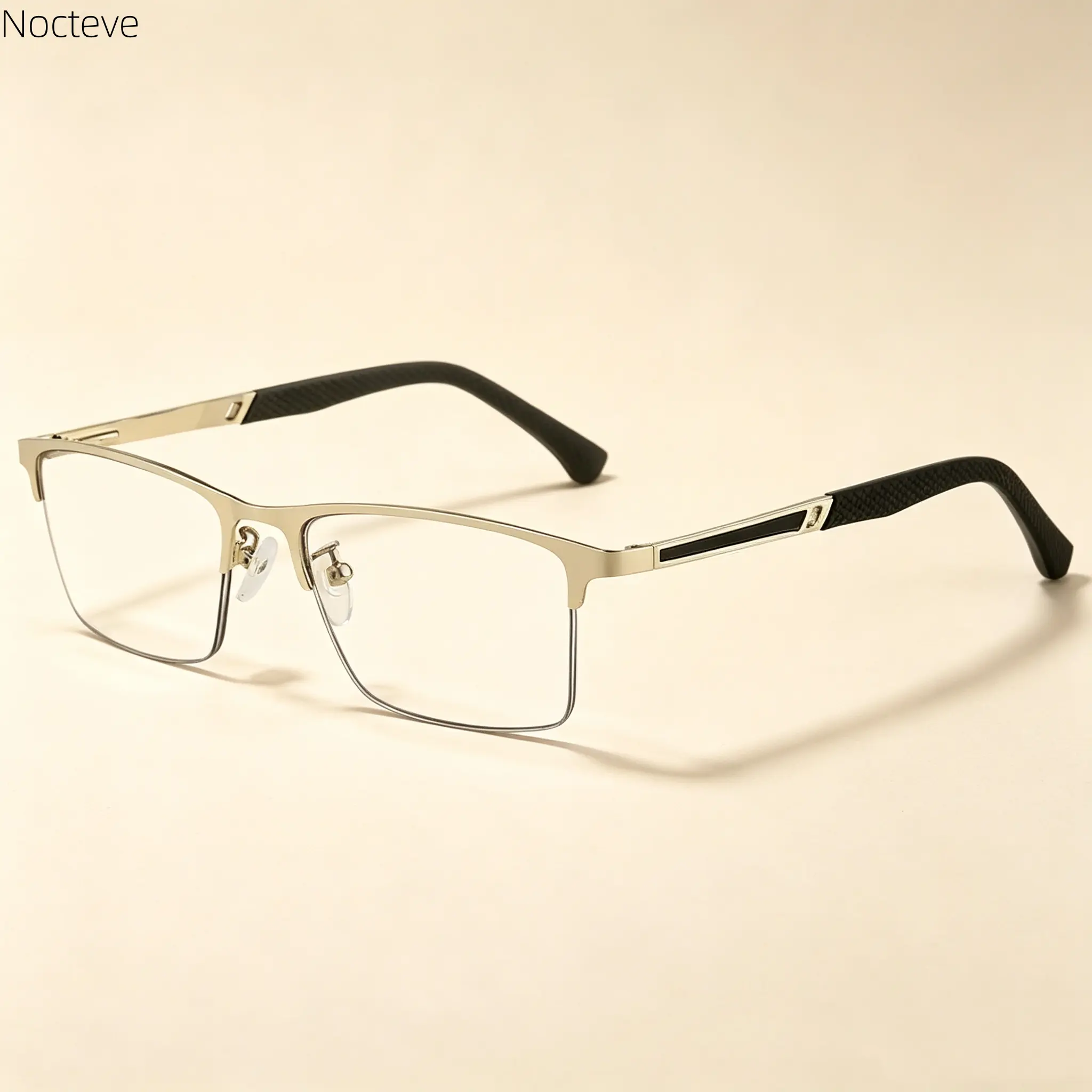 Men’s Half Frame Business Presbyopia Glasses, Flexible Rubber Frame Anti Blue Light Lenses, Diopters from +1.0 to +4.0 for Daily Office Use