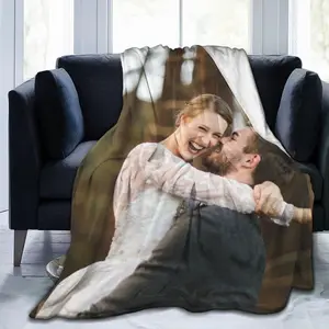 Custom Blanket with Photo Text Personalized Flannel Throw Blanket Birthday Anniversary Wedding Christmas Halloween Father MotherGift- 30"x 40"
