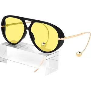2025 Luxury Trend! Vintage 70s Oversized Aviator Sunglasses for Women | With Earring Detail + Big Shield Frame