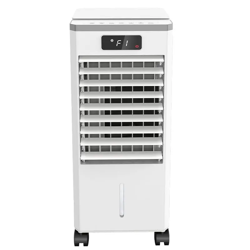 Portable 7L Evaporative Air Cooler - HEPA-Style Filter, Touch Screen, Remote Control, 3 Speeds, 3 Modes, LED Display, Ice Packs, Casters for Bedroom, Workshop with Refreshing Airflow