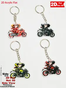 4pcs/set 4color Sports Enthusiasts Memorabilia, Motorcycle Racing Keychain, Collectible Ornament, Event Souvenir for Fans