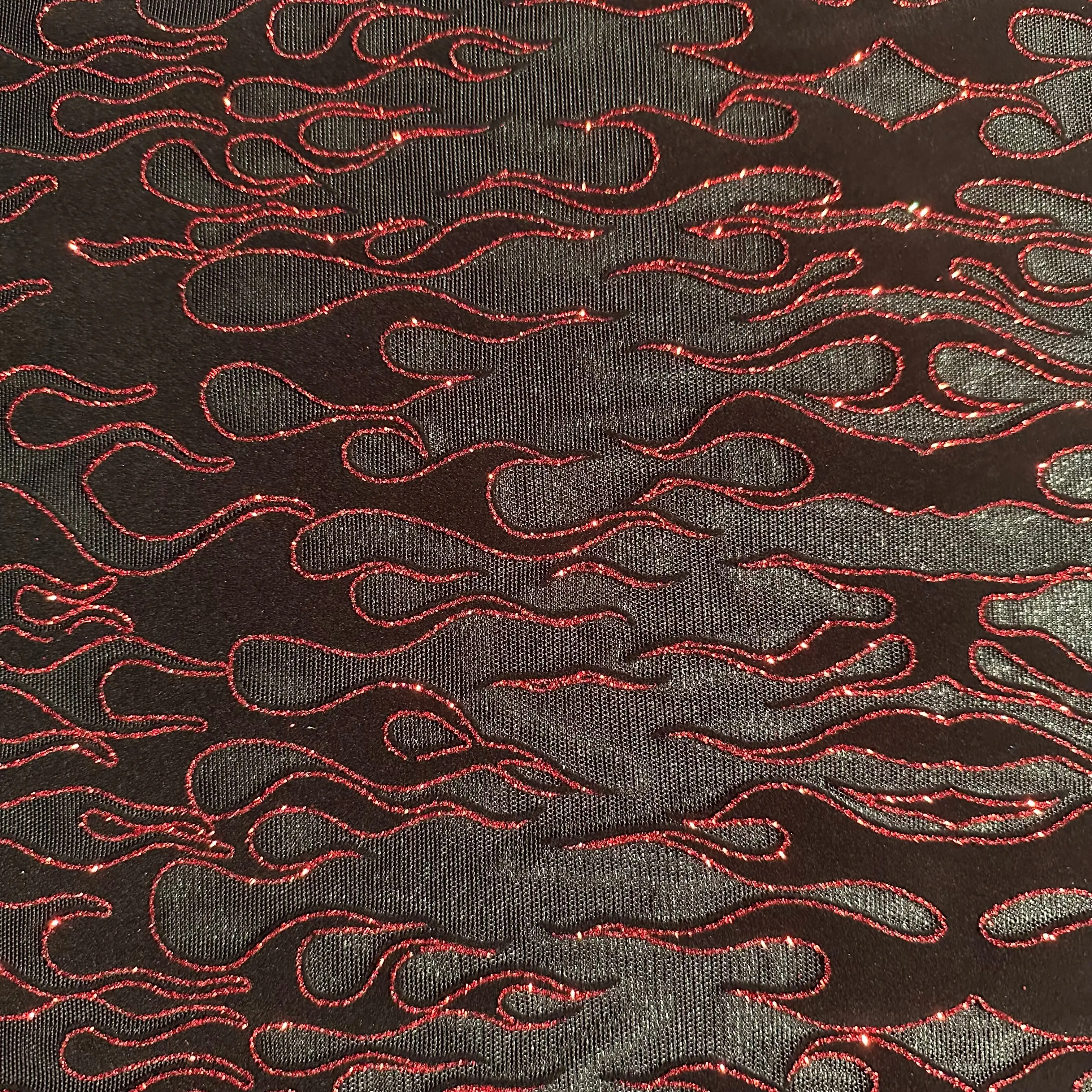 Flame Glittery Mesh Spandex Fabric - Glam, Flexible Dressmaking Material for Dancewear, Swimwear | Spandex Palace, Flexibility, Cosplay, Sparkle, Stretch, Mesh Fabric, By Yard